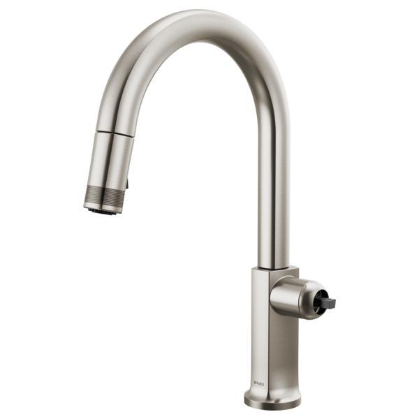 Brizo® 63006LF-SSLHP-L Kintsu® Single Handle Faucet with Arc Spout, 1.8 gpm Flow Rate, Stainless, 1 Faucet Holes