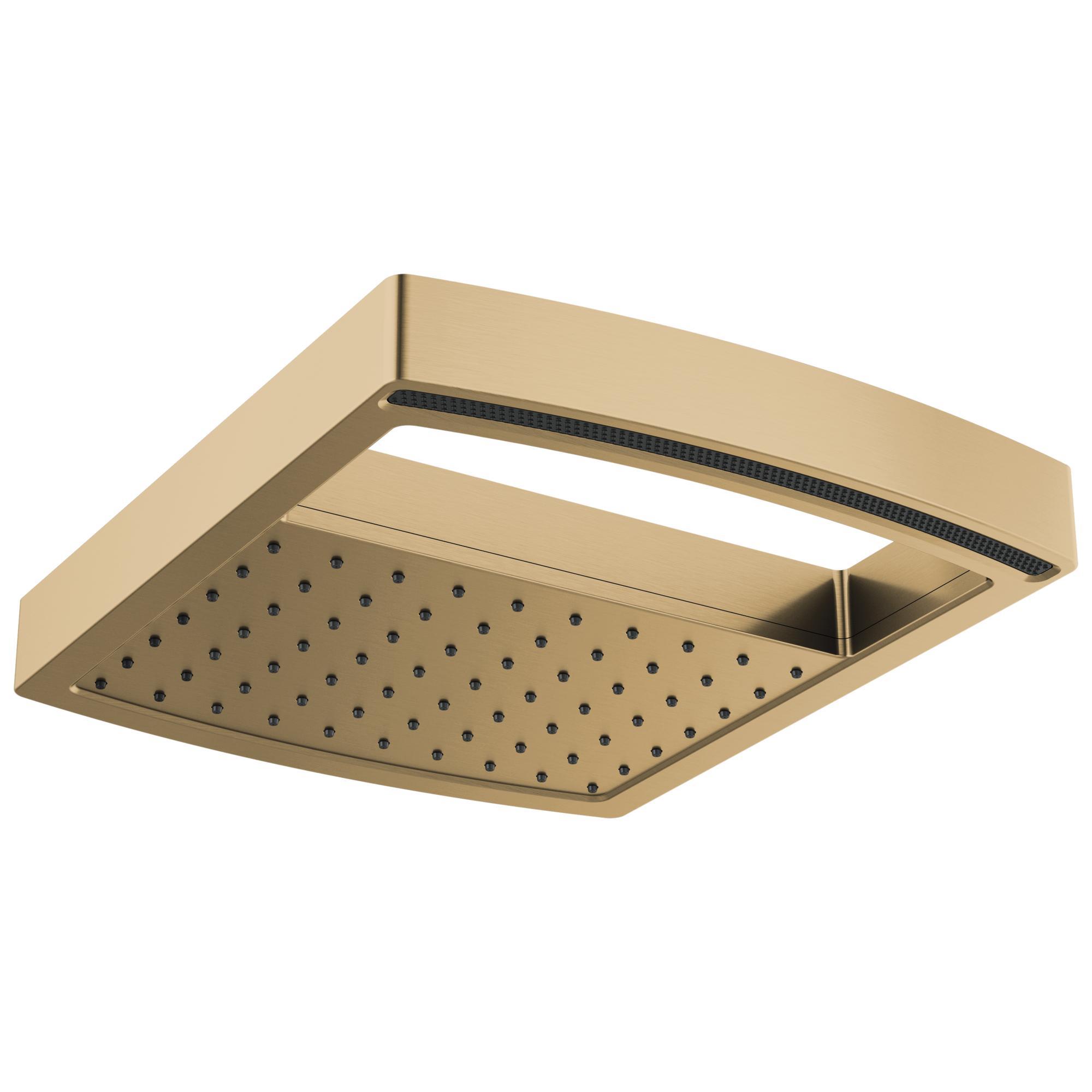 Brizo® 81406-GL Kintsu™ Multi-Function Raincan Shower Head, 1.75 gpm Max Flow, 3 Sprays, Ceiling Mount, 11-1/2 in L x 14 in W x 2-5/8 in H Head, Import