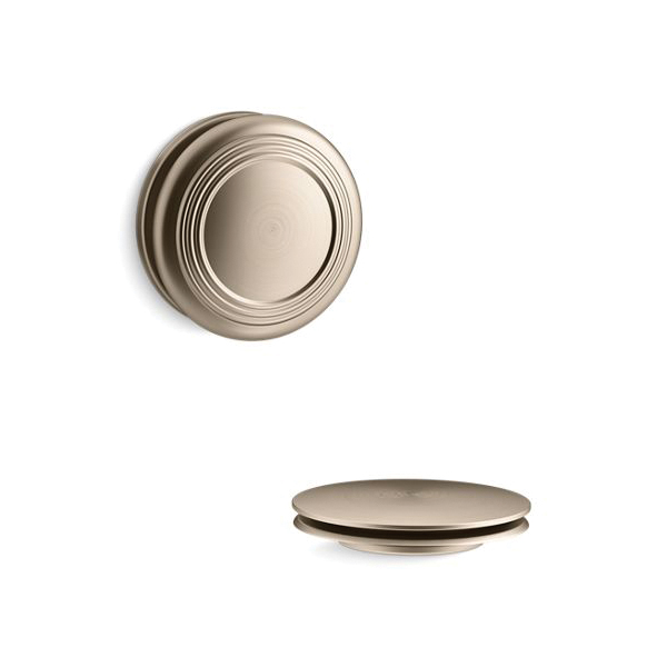 Kohler® T37396-BV K-T37396 Traditional Push Button Bath Drain Trim, For Use With PureFlo™ Rough Drain, Metal
