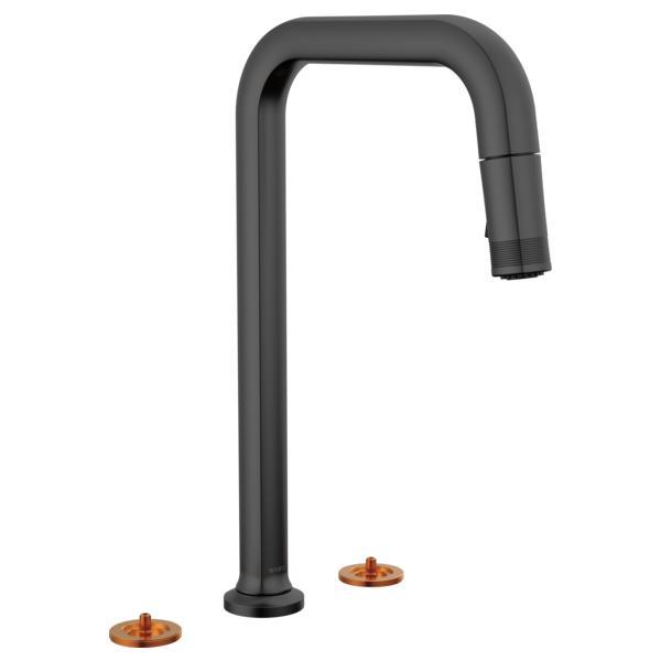Brizo® 62507LF-BLLHP Kintsu® Single Handle Faucet with Square Spout, 1.8 gpm Flow Rate, Matte Black, 3 Faucet Holes