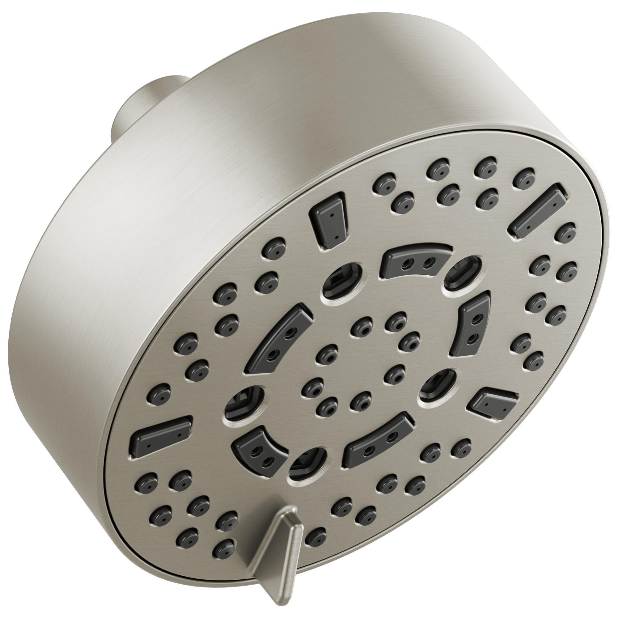 Brizo® 87292-NK-2.5 ESSENTIAL™ Classic Multi-Function Universal Showerhead With H2Okinetic® Technology and Touch-Clean® Technology, 2.5 gpm Max Flow, 7 Sprays, Wall Mount, 5 in Dia x 3-7/8 in H Head, Import