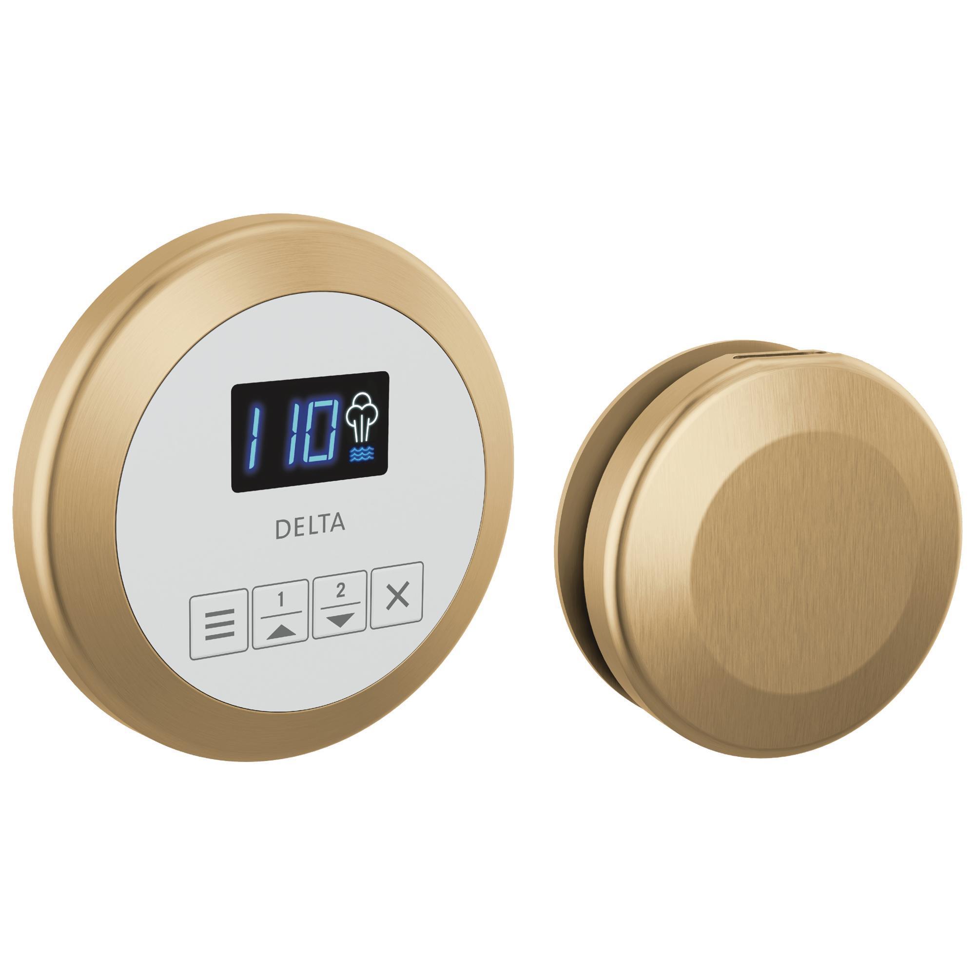 DELTA® 5CH-250R-CZ-PR Round Steam Shower Control, Digital Display, Lumicoat Champagne Bronze, Domestic