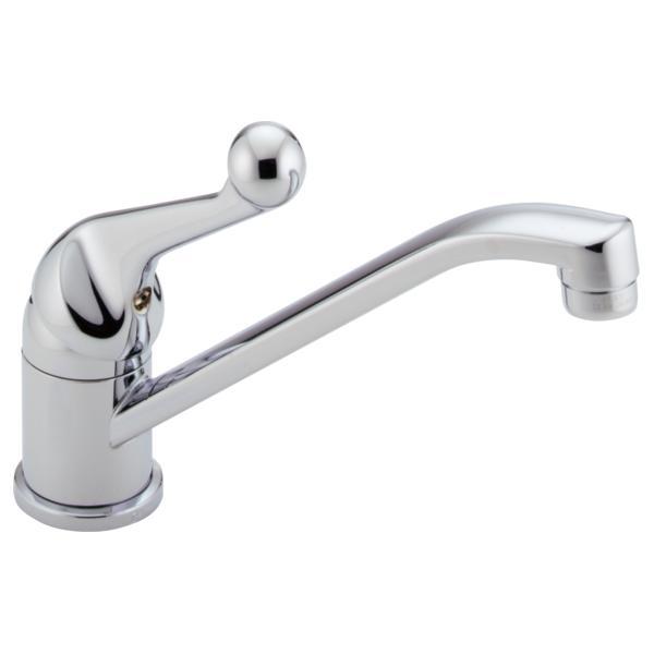 DELTA® 101LF-WF Classic Kitchen Faucet, 1.8 gpm Flow Rate, Swivel Spout, Polished Chrome, 1 Handles, Domestic