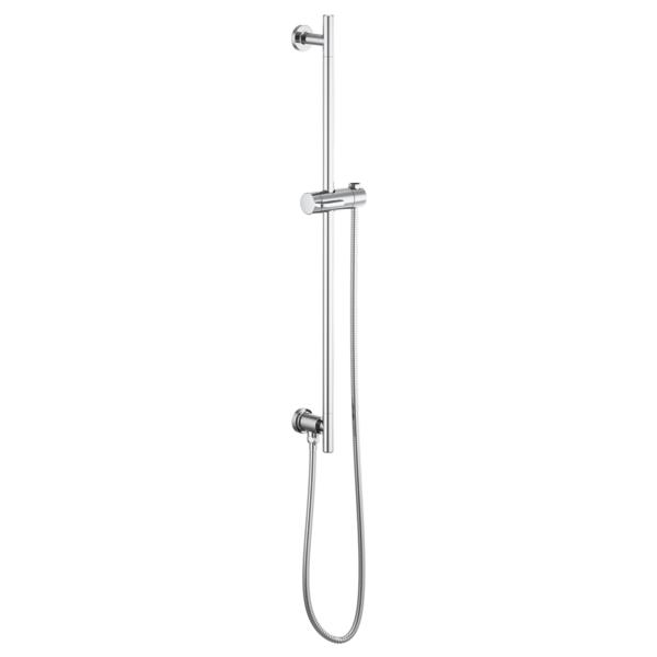 Brizo® 74792-PC Essential™ Shower Series Linear Round Universal Wall Slide Bar With Adjustable Slide, 28-7/8 in L Bar, 4-3/8 in OAD, Polished Chrome, Import