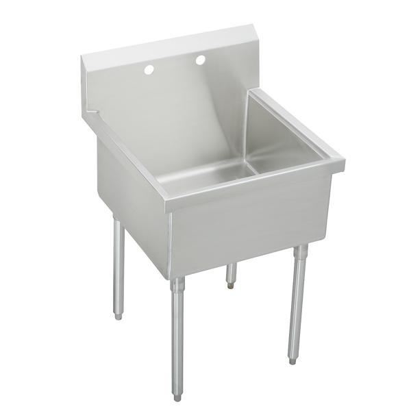 Just Manufacturing SB124-1-J Scullery Sink, 44 in H x 27-1/2 in W x 27 in L, Floor Mounting, 304 Stainless Steel, 1 Bowls, 8 in Faucet Hole Spacing, 8 in Backsplash