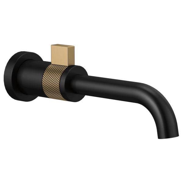 Brizo® T65735LF-BLGL Litze® Wall Mount Lavatory, 1.5 gpm Flow Rate, Matte Black/Luxe Gold, 1 Handles, Function: Lavatory