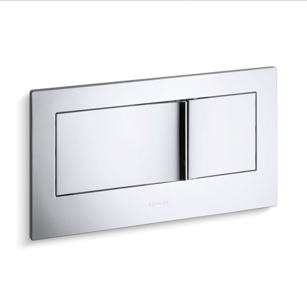 Kohler® 6298-CP Veil® Wall-Hung Flush Actuator Plate, For Use With 2 x 6 in Wall Tank and Carrier System, Stainless Steel, Polished Chrome