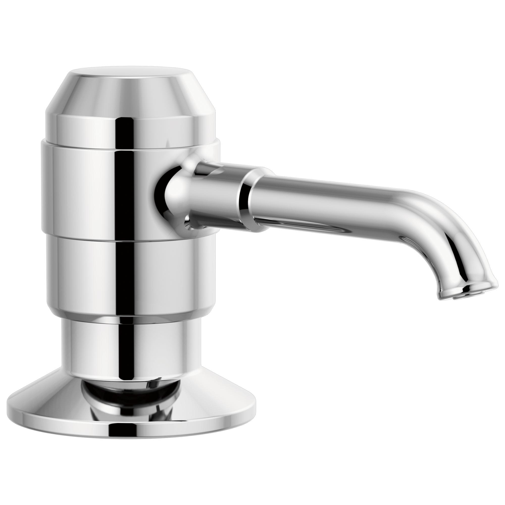 DELTA® RP100632 Broderick™ Soap/Lotion Dispenser, 13 oz Capacity, 3.94 in OAL, Deck Mount, Metal, Import