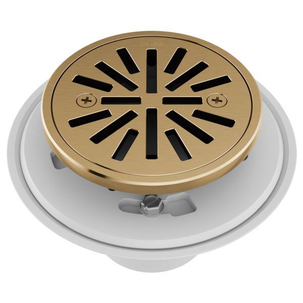 DELTA® DT061411-CZ Round Shower Drain, 4 in Nominal, Import
