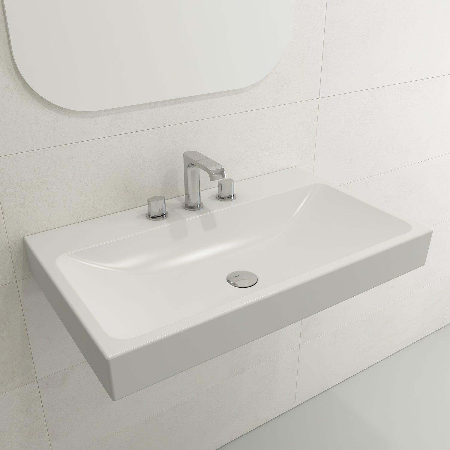 BOCCHI 1078-002-0127 Scala Arch Modern Bathroom Sink, 6.5 in H x 19 in W x 32 in L, Fireclay, Matte White, Import