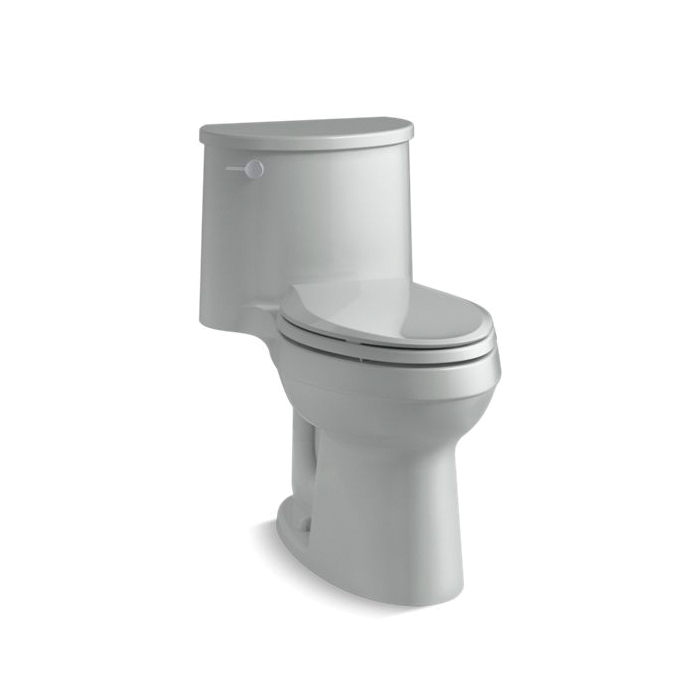 Kohler® 3946-95 1-Piece Toilet, Adair® Comfort Height®, Elongated Bowl, 16-1/2 in H Rim, 12 in Rough-In, 1.28 gpf, Ice Gray™
