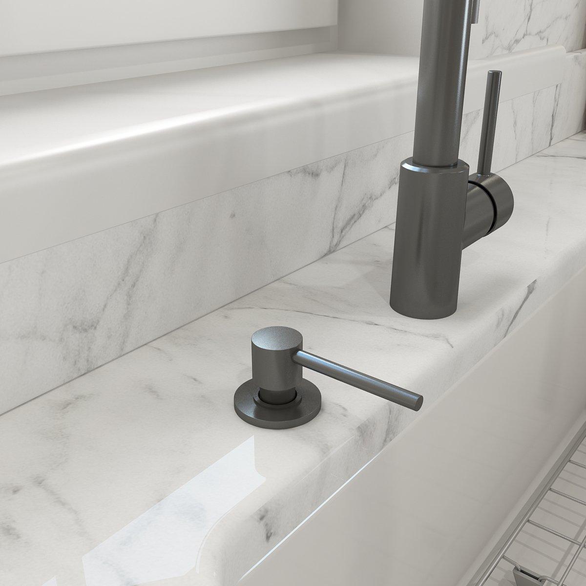 BOCCHI 2340 0007 GM Baveno Modern/Contemporary Soap Dispenser, 10 oz Capacity, 2.6 in OAL, Brass, Import