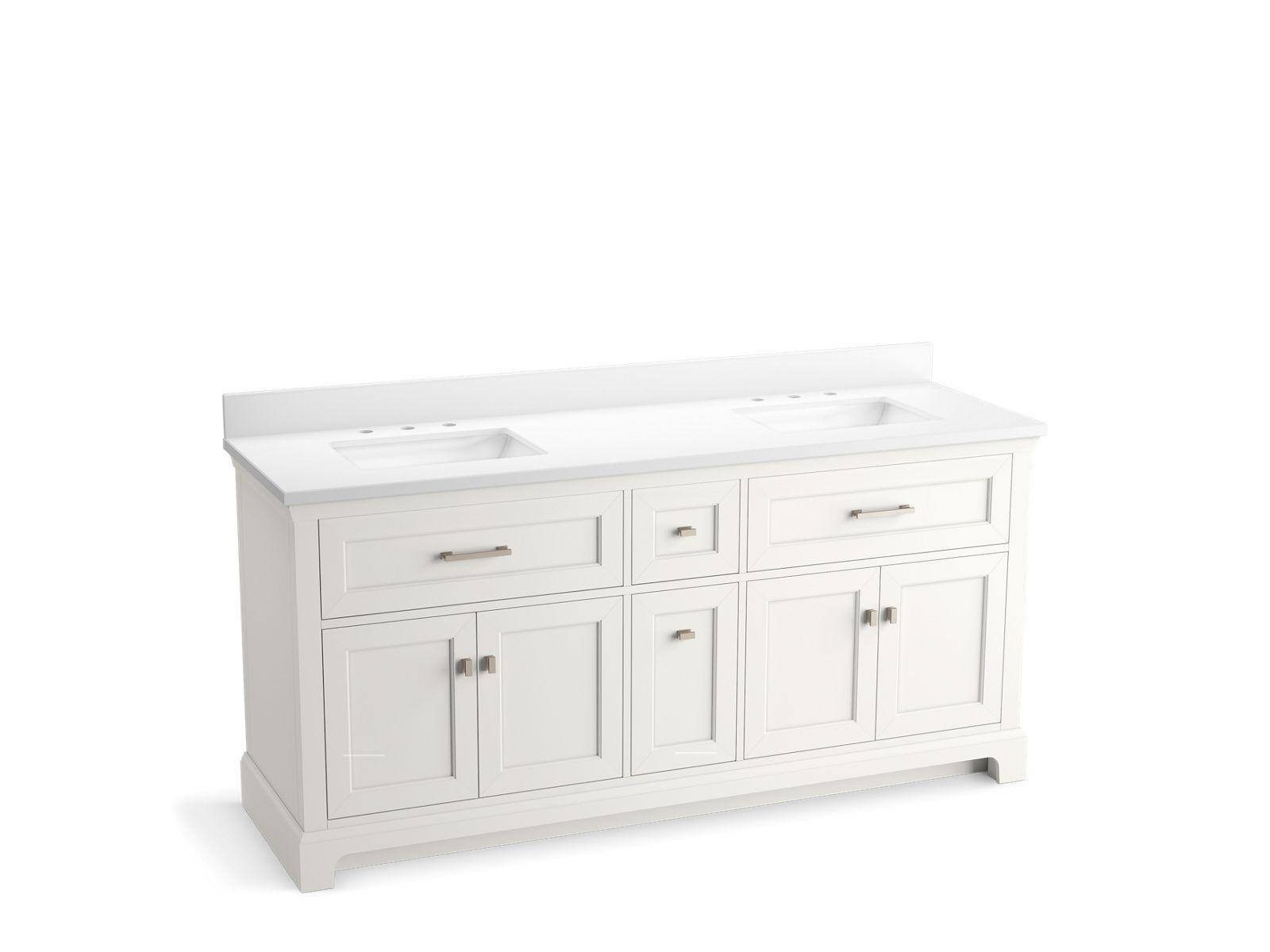 Kohler® 29264-BD1-0 Charlemont™ Vanity Cabinet with Sink and Top, 39-11/16 in OAH x 73 in OAW x 22-7/16 in OAD
