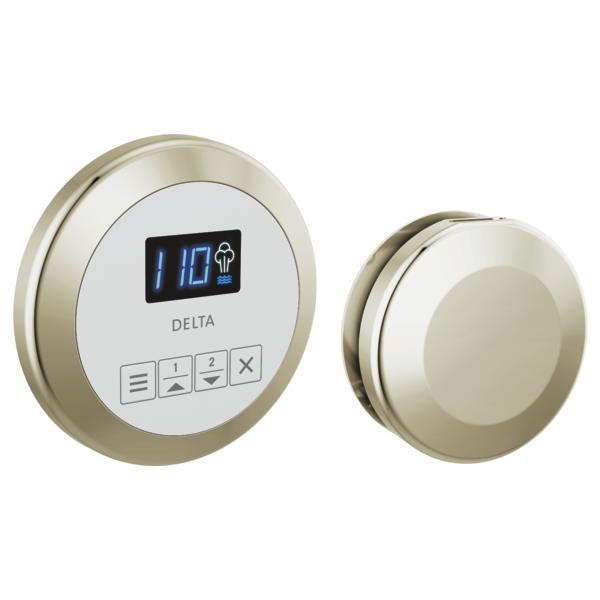 DELTA® 5CH-250R-PN-PR Round Steam Shower Control, Digital Display, Lumicoat Polished Nickel, Domestic