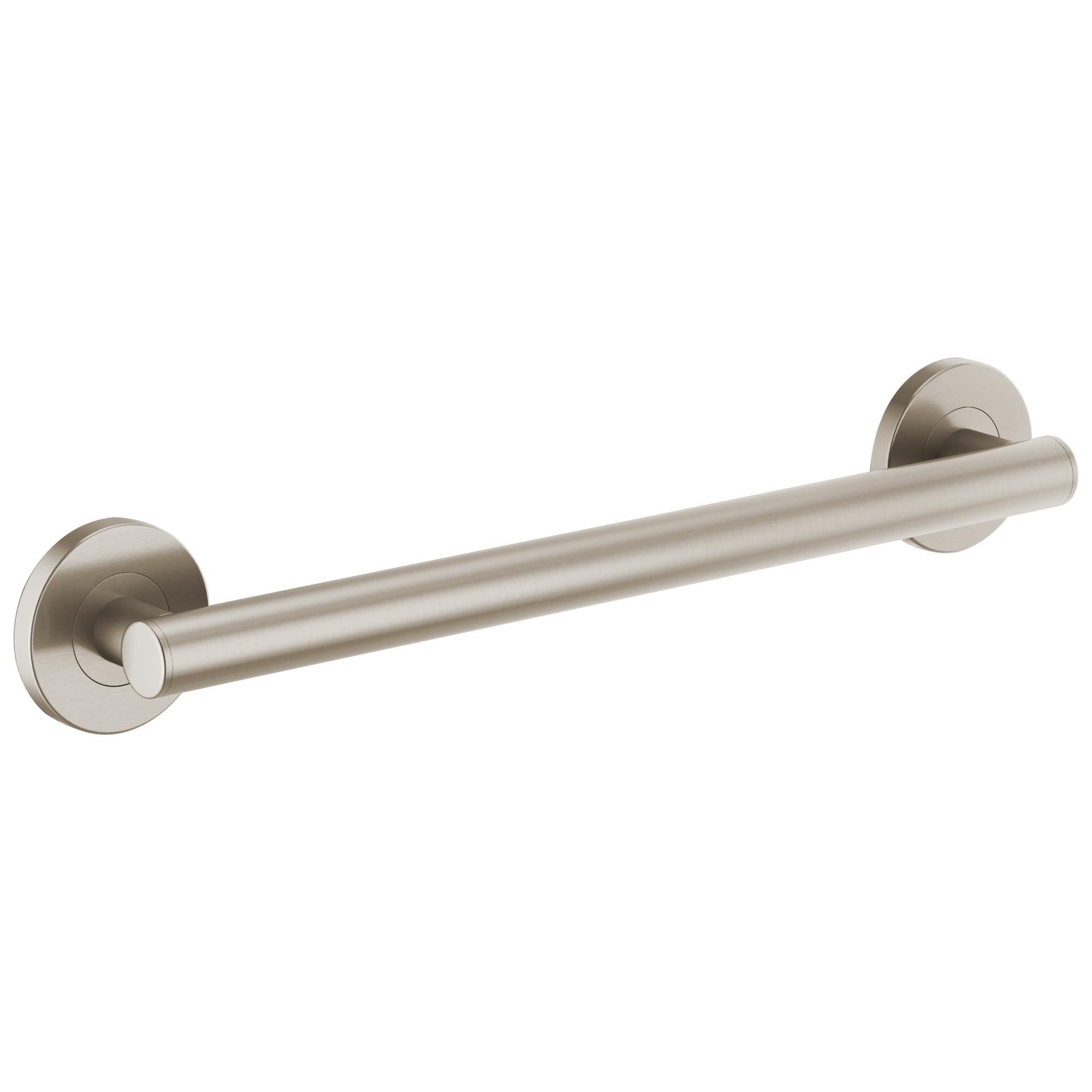 Brizo® 69475-NK Euro Round Decorative Grab Bar, 18 in L x 1-1/4 in Dia, Brilliance® Luxe Nickel, Metal, Import
