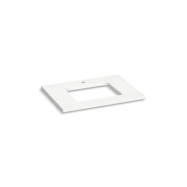 Kohler® 28248-MMW Silestone® Vanity Top With Cutout, 1-3/16 in OAH x 31-1/8 in OAW x 22-7/16 in OAD, Quartz Top, Miami White Top