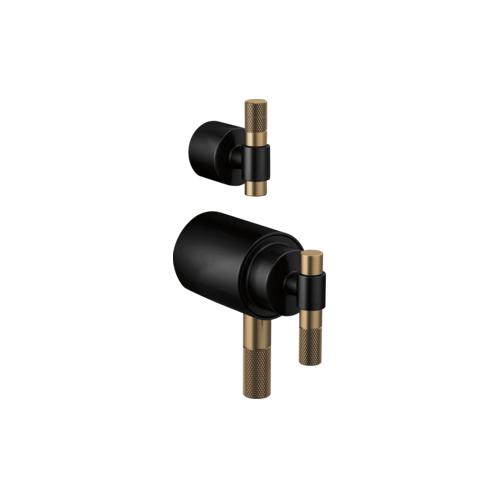 Brizo® HL7533-BLGL Thermostatic Valve with Diverter Trim Handle Kit, Matte Black/Luxe Gold