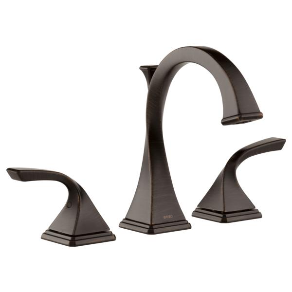 Brizo® 65330LF-RB Virage® Widespread Lavatory Faucet, Commercial, 1.5 gpm Flow Rate, 4-7/8 in H Spout, 6 to 16 in Center, Venetian Bronze, 2 Handles, Pop-Up Drain, Import