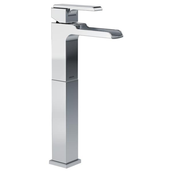 DELTA® 768LF Ara® Vessel Lavatory Faucet, Commercial, 5-3/16 in Spout, 11-1/8 in H Spout, Polished Chrome, 1 Handles