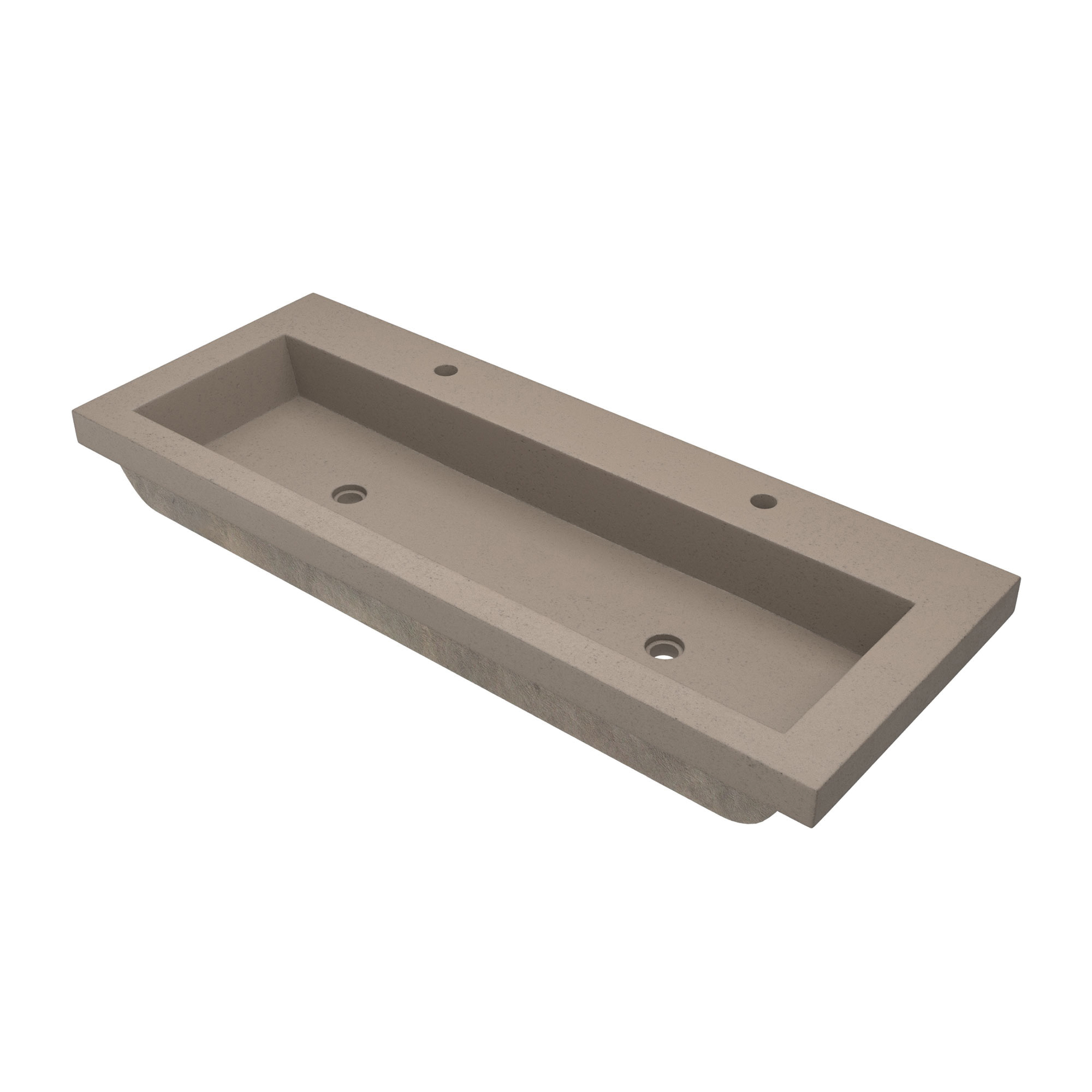 Native Trails NSL4819-E NativeStone® Trough 4819 Bathroom Sink, Rectangle Shape, 48 in L x 19 in W x 5 in H, Drop-In Mount, Natural Jute Fiber/Concrete, Earth, Import