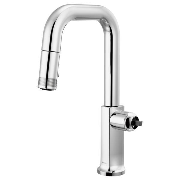 Brizo® 63907LF-PCLHP-L Pull-Down Faucet with Square Spout, Kintsu®, Chrome, 1 Handle, 1.8 gpm