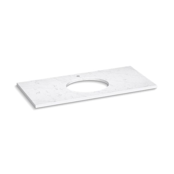 Kohler® 28254-EST Silestone® Vanity Top With Cutout, 1-3/16 in OAH x 49-1/8 in OAW x 22-7/16 in OAD, Quartz Top, Eternal Statuario Top