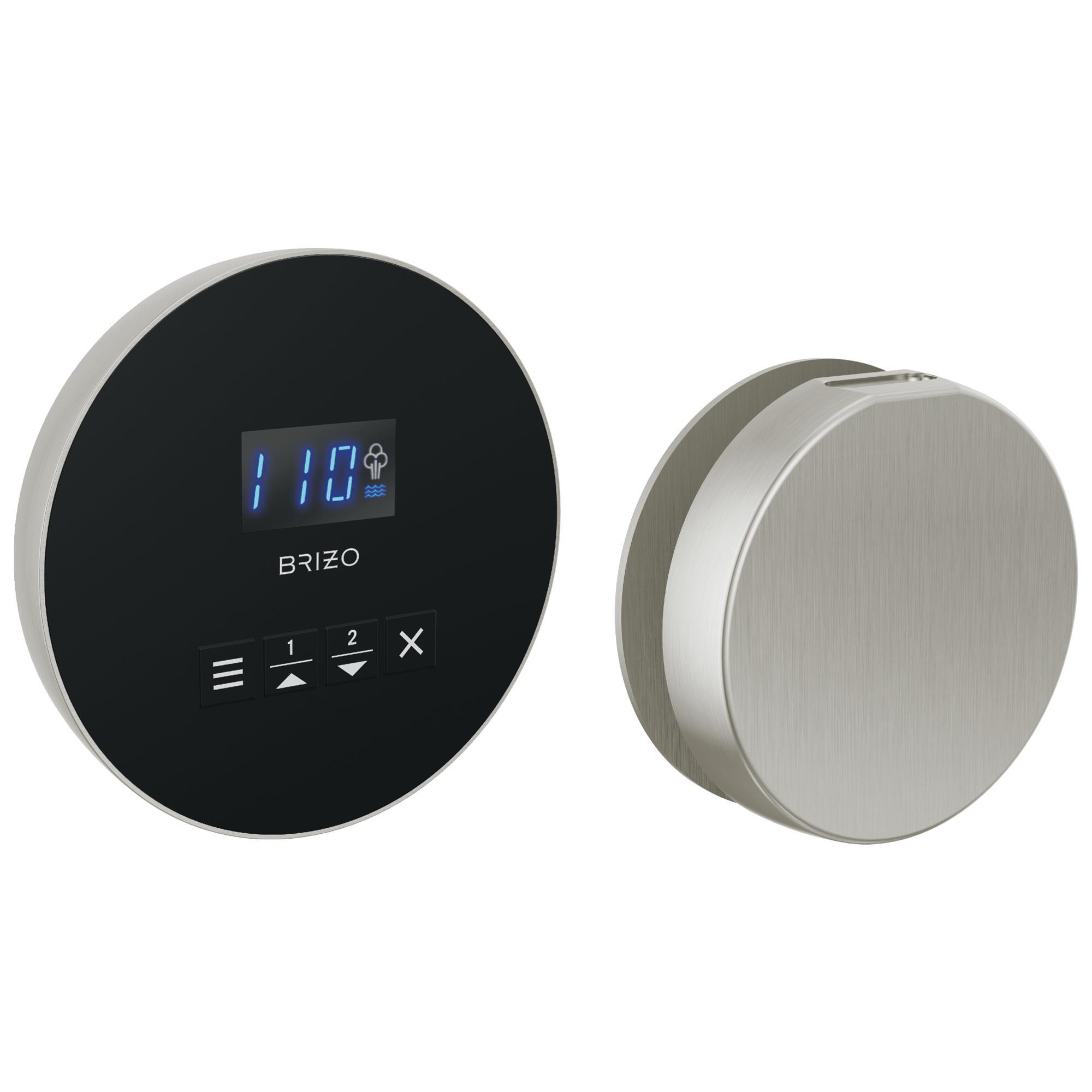 Brizo® 8CH-250R-BN-L Round Steam Shower Control, Digital Display, Lumicoat Brushed Nickel, Domestic
