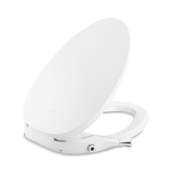 Kohler® 98804-CP-0 Manual Bidet Toilet Seat With Polished Chrome Handle, Purewash™, Elongated Bowl, Closed Front, Plastic, White, Slow Close Hinge