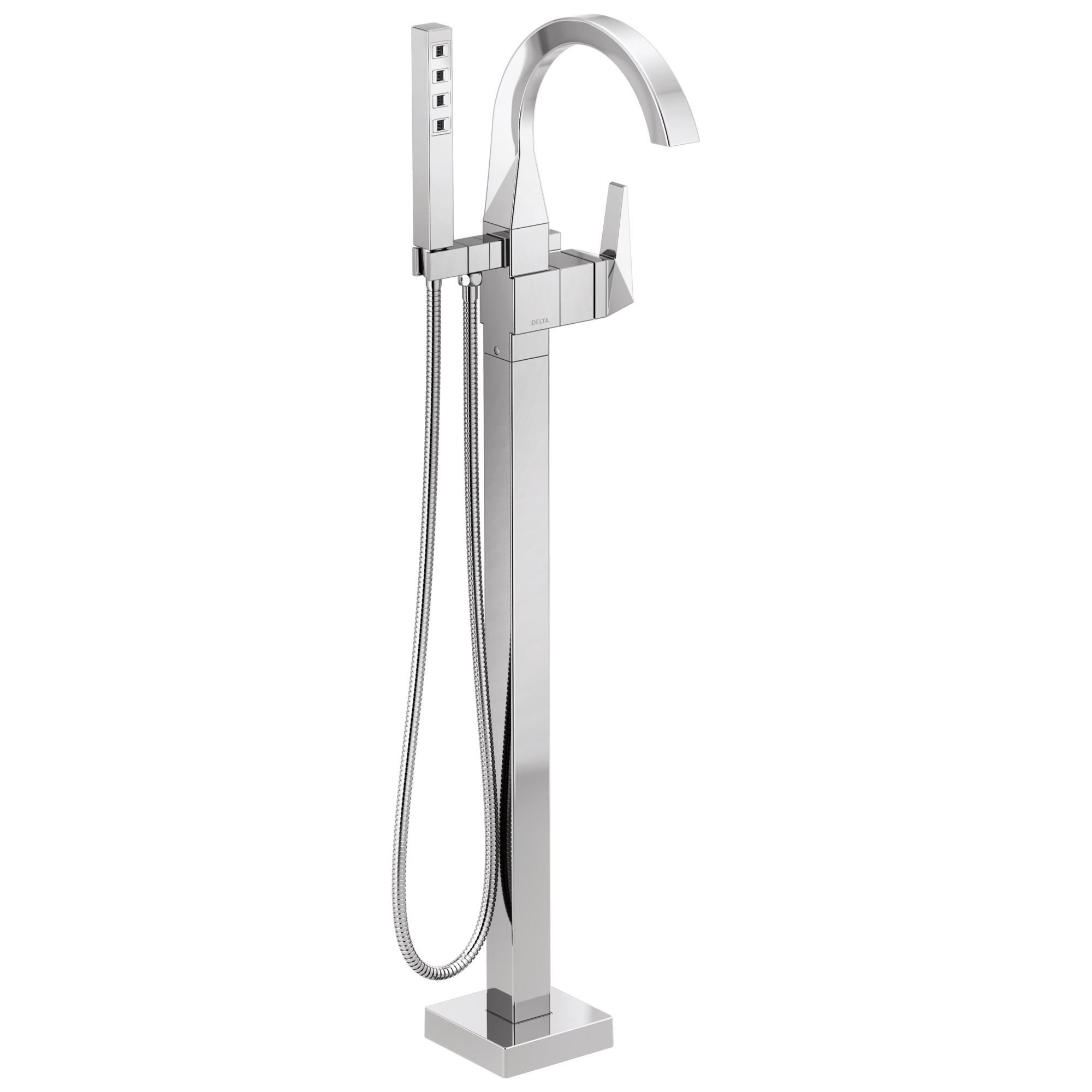 DELTA® T4746-PR-FL Trillian™ Roman Tub/Whirlpool Faucet Trim, 1.75 gpm Handshower/10 gpm Spout Flow Rate, Lumicoat™ Polished Chrome, 1 Handles, Commercial/Residential