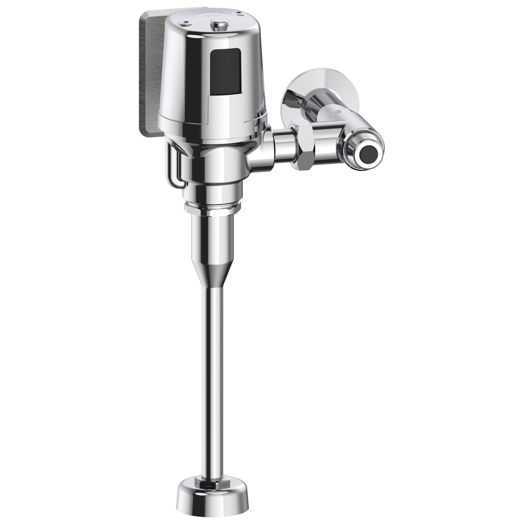 DELTA® Teck® 81T231HWA-05 Exposed Electronic Flush Valve, Battery, 8 gpm Flush Rate, 3/4 in Spud, 25 psi Pressure, Polished Chrome, Import