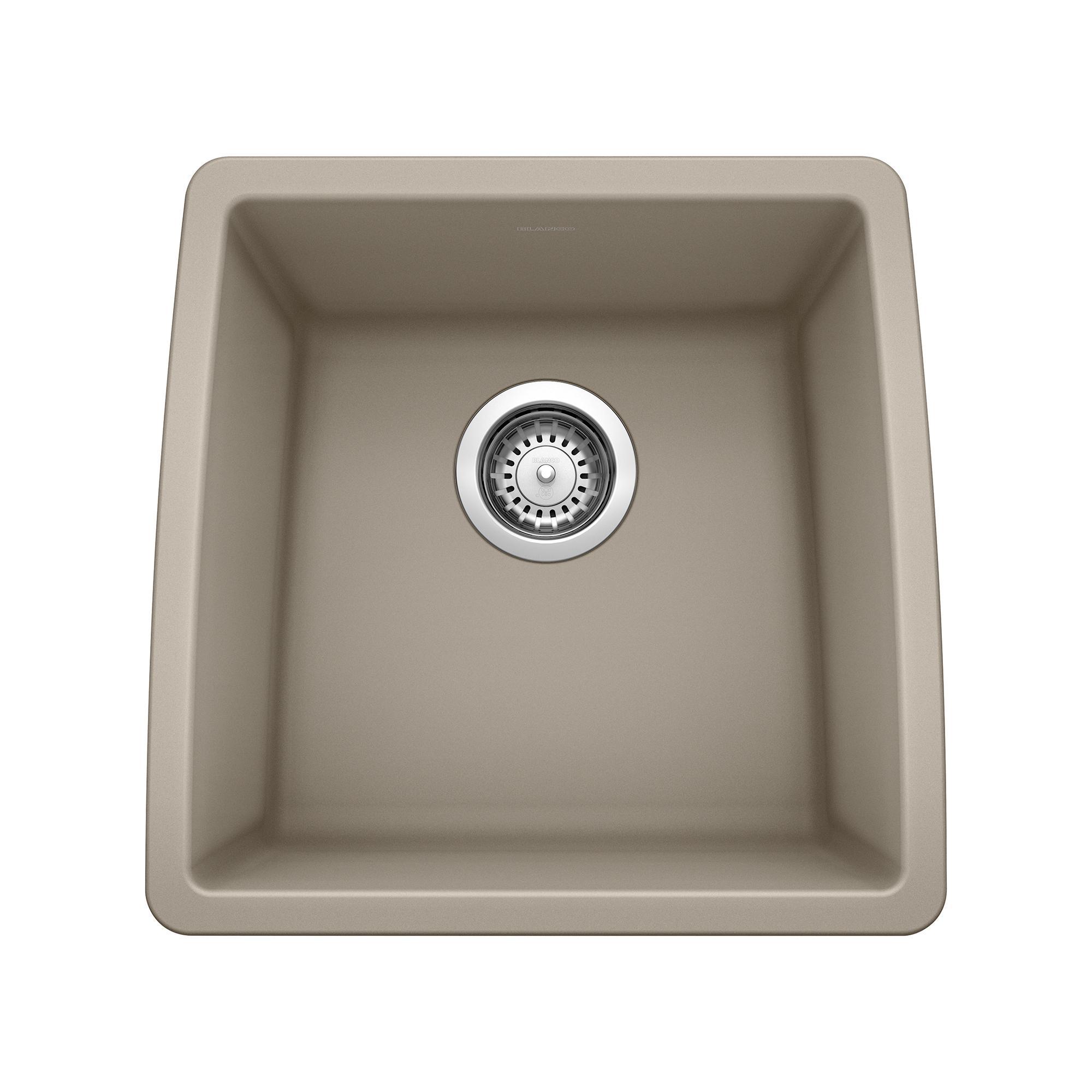 Blanco 441288 PERFORMA™ SILGRANIT® II Composite Bar Sink, Truffle, Rectangle Shape, 15-1/2 in L x 15 in W x 9 in D Bowl, 17-1/2 in W x 17 in H, Granite