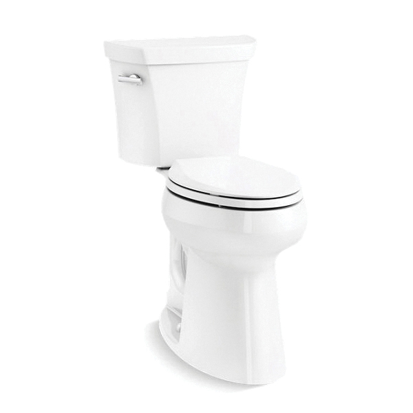 Kohler® 25224-0 K-25224 2-Piece Toilet, Highline® Tall, Elongated Bowl, 6-3/8 in H Rim, 12 in Rough-In, 1.28 gpf, White