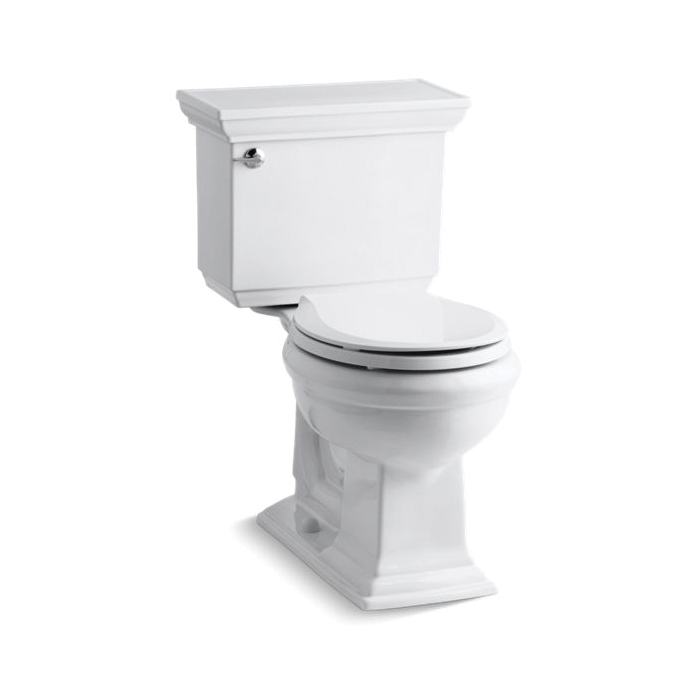 Kohler® 3933-0 2-Piece Toilet, Memoirs® Comfort Height®, Round Bowl, 16-1/2 in H Rim, 12 in Rough-In, 1.28 gpf, White