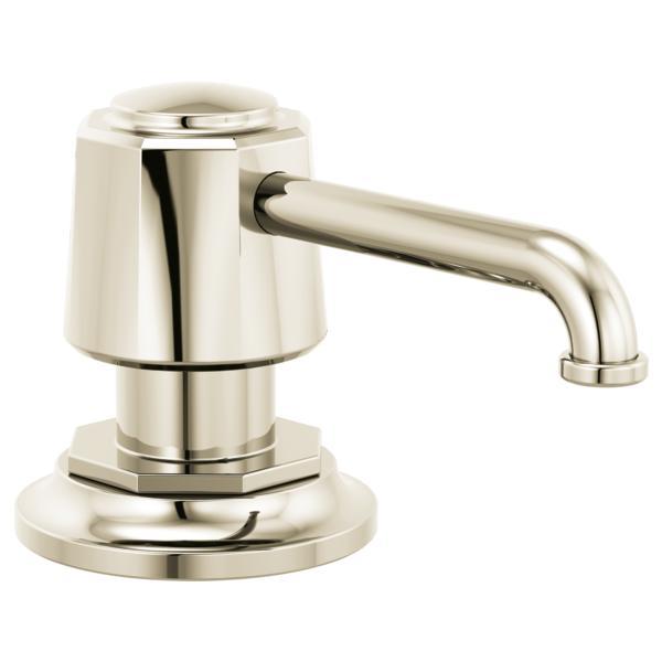 Brizo® RP100487PN RP100487 Rook® Refillable Soap Dispenser, 15 oz Capacity, 2.63 in OAL, Deck Mounting, Import