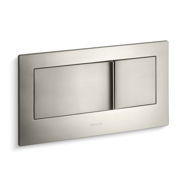Kohler® 6298-BN Veil® Wall-Hung Flush Actuator Plate, For Use With 2 x 6 in Wall Tank and Carrier System, 0.8/1.6 gpf, Vibrant® Brushed Nickel