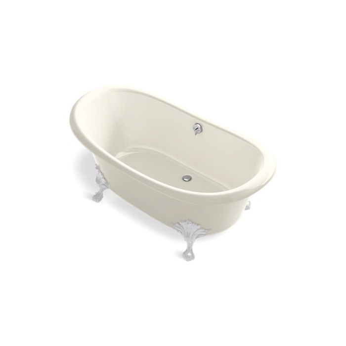 Kohler® 21000-B-96 Artifacts® Bathtub, Oval Shape, 66-1/8 in L x 32-1/2 in W, Center Rear Drain, Biscuit