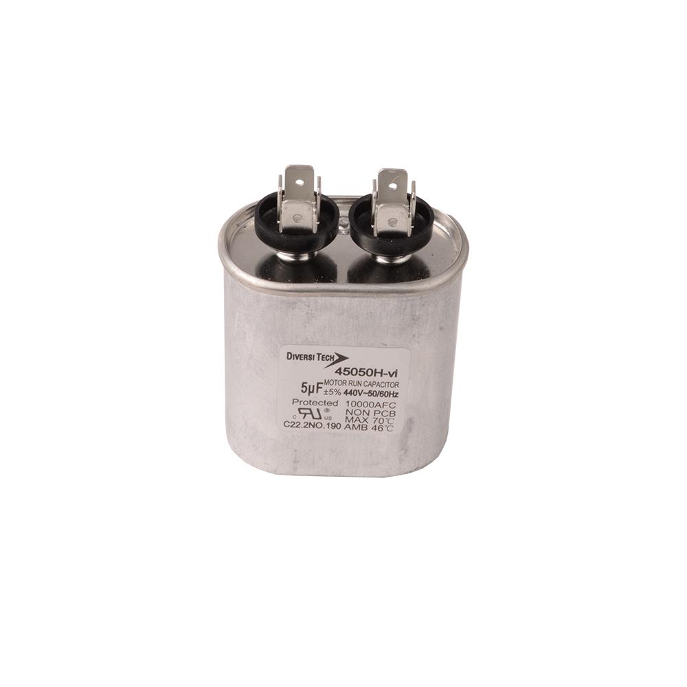 Diversitech 45050H Single Motor Run Capacitor, 5 uF, 440 VAC, Oval