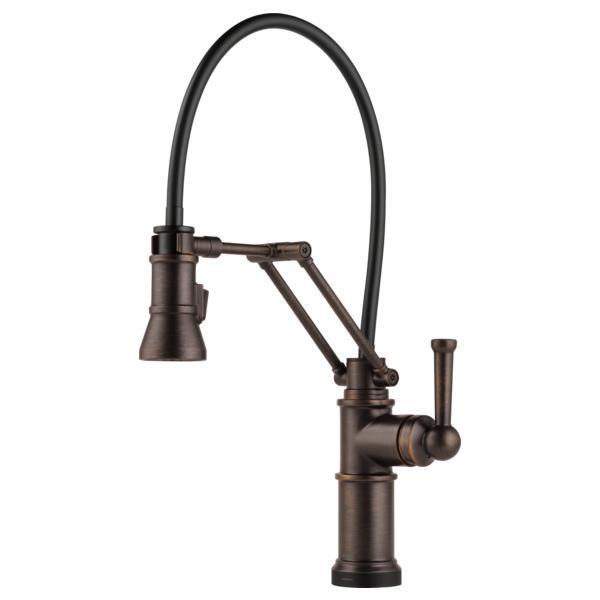 Brizo® 64225LF-RB Artesso® Articulating Kitchen Faucet, Commercial, 1.8 gpm Flow Rate, 8 in Center, Swivel Spout, Venetian Bronze, 1 Handles, Domestic