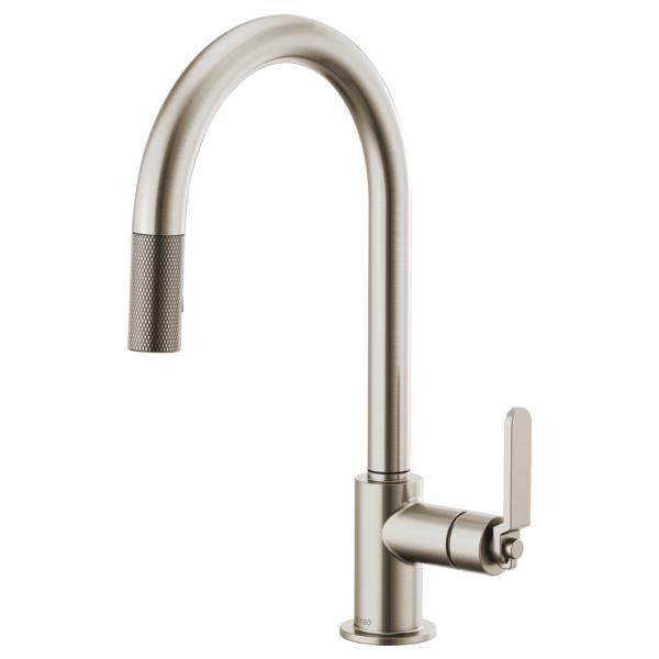 Brizo® 63044LF-SS Litze™ Pull-Down Kitchen Faucet, 1.8 gpm Flow Rate, Stainless Steel, 1 Handles, 1 Faucet Holes, Function: Traditional, Domestic