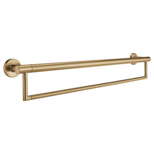 DELTA® 41519-CZ Decor Assist™ Contemporary Towel Bar With Assist Bar, 24 in L Bar, 3 in OAD x 4-1/4 in OAH, Metal, Brilliance® Champagne Bronze, Import