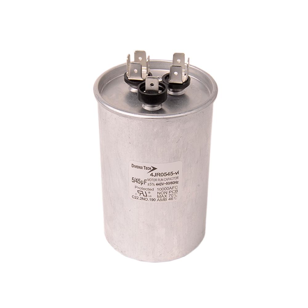 Diversitech 4JR0545 Dual Motor Run Capacitor, 45/5 uF, 400 VAC, Round