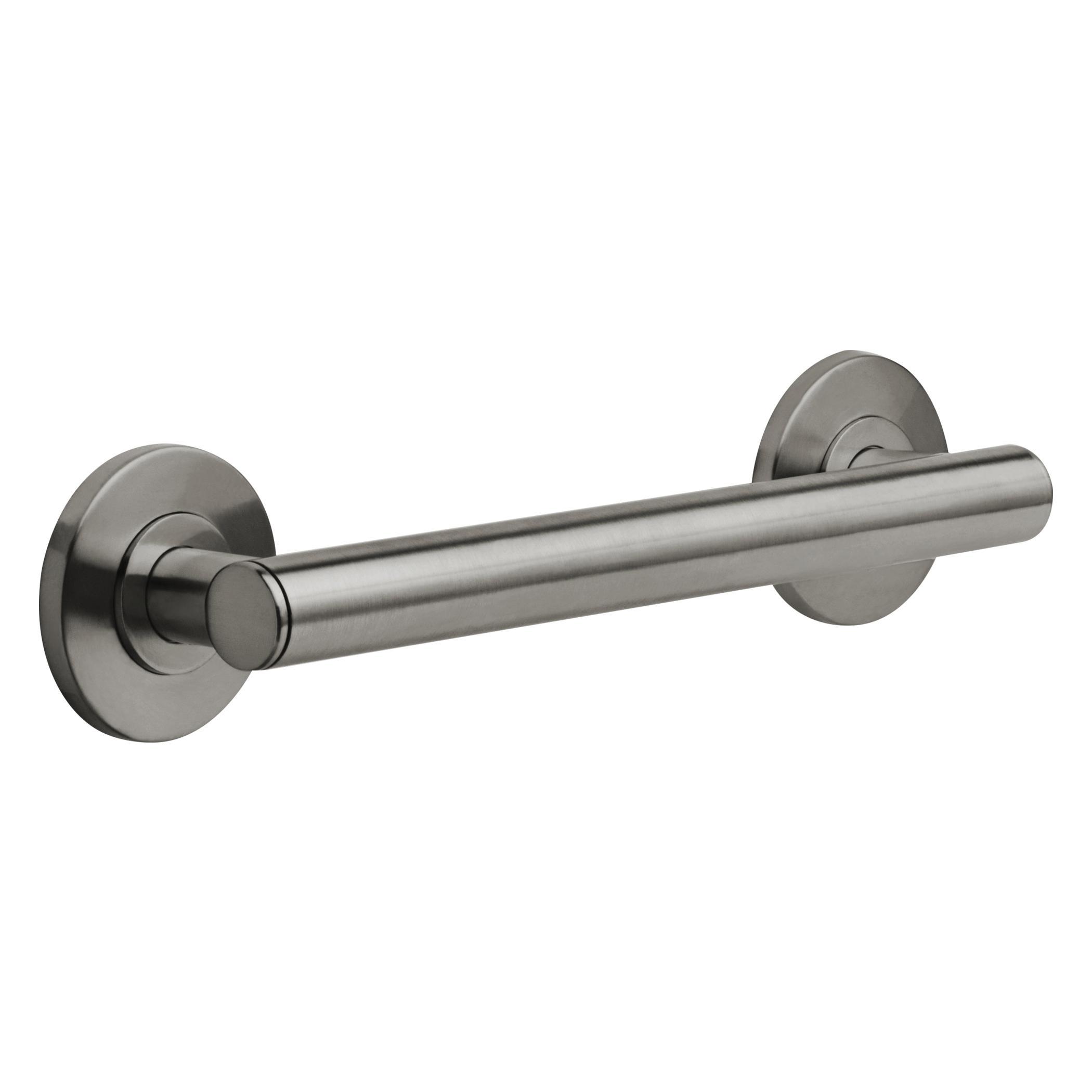 Brizo® 69275-SL Euro Round Grab Bar, 12 in L x 1-1/4 in Dia, Luxe Steel, Import
