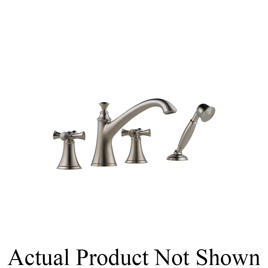 Brizo® T67405-BNLHP Roman Tub Trim, Baliza®, 18.5 gpm Flow Rate, 10 to 16 in Center, Brushed Nickel, 2 Handles, Function: Traditional, Domestic