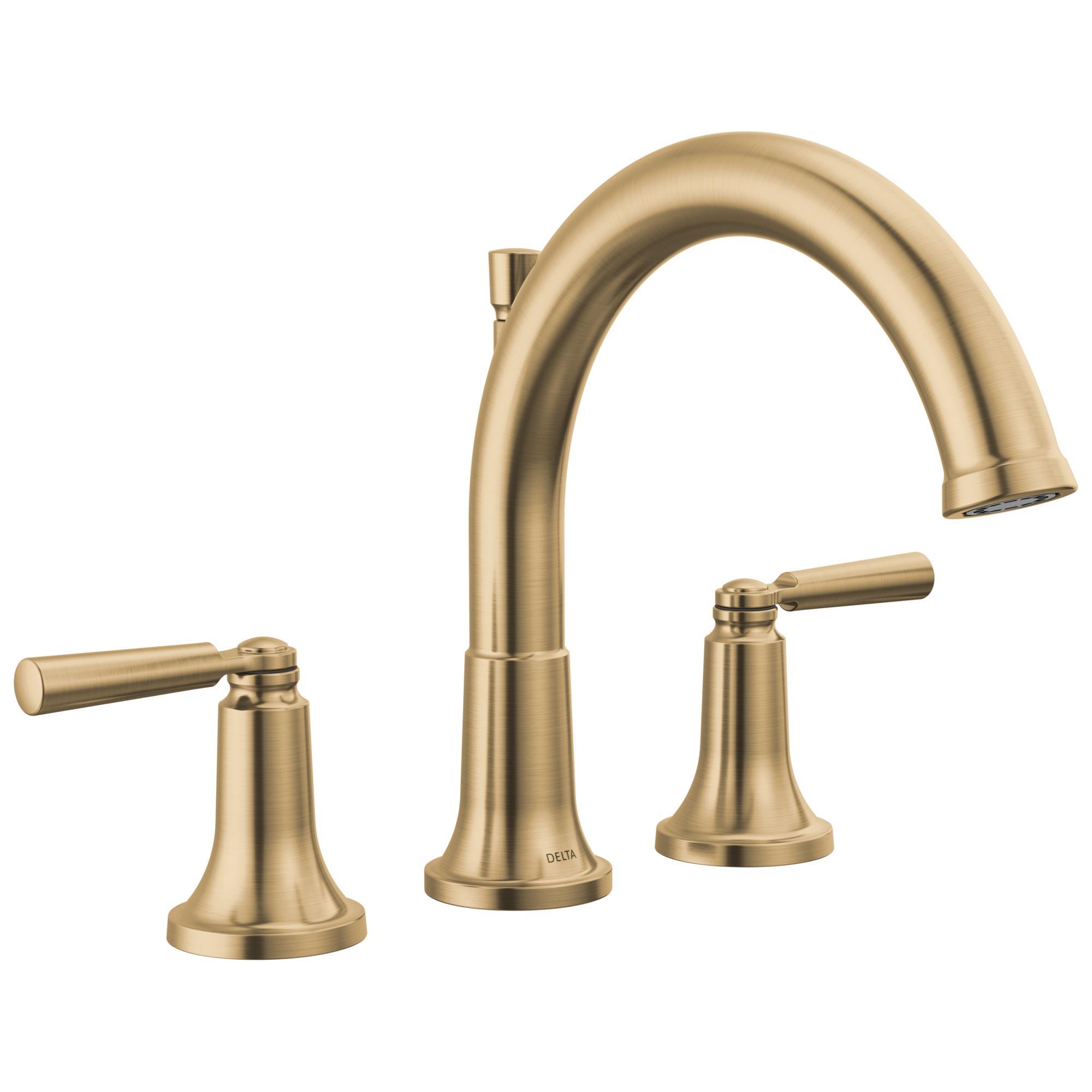 DELTA® T2735-CZ SAYLOR™ Tub Faucet, 18 gpm Flow Rate, Champagne Bronze, 2 Handles, Tub Filler Function, Domestic