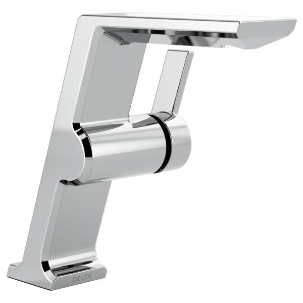 DELTA® 699-PR-DST Pivotal™ Mid-Height Vessel Bathroom Faucet, Commercial/Residential, 6-1/4 in Spout, 6-3/8 in H Spout, Lumicoat™ Polished Chrome, 1 Handles