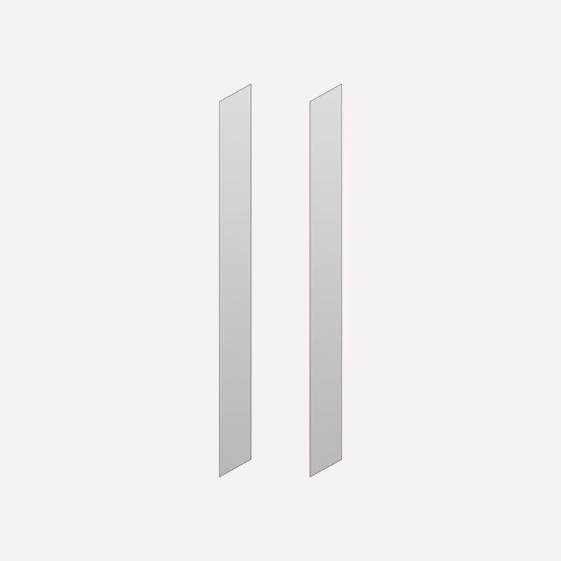 Robern® PLSMK40D4P Cartesian Vanities Surface Mount Cabinet Side Kit, For Use With 39-3/8 in Height Cabinets, Aluminum/Glass