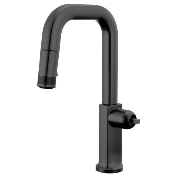 Brizo® 63907LF-BLLHP Pull-Down Faucet with Square Spout, Kintsu®, Matte Black, 1 Handle, 1.8 gpm