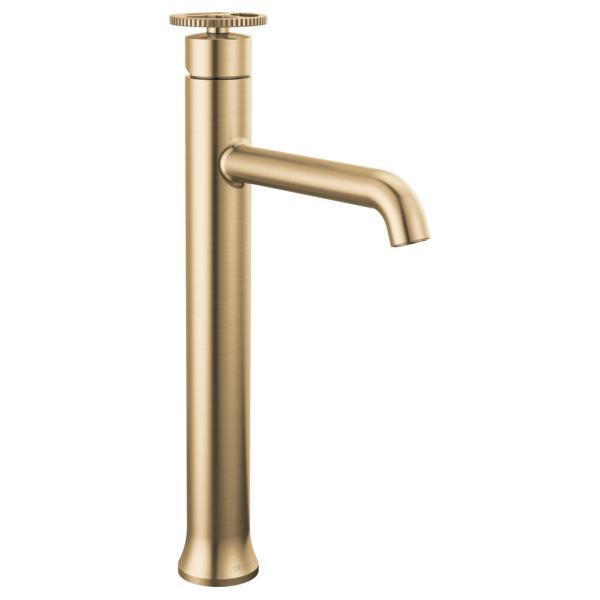 DELTA® 758-CZ-DST Trinsic® Vessel Bathroom Faucet, Commercial/Residential, 6-1/4 in Spout, 9-5/16 in H Spout, Champagne Bronze, 1 Handles