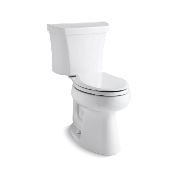 Kohler® 3979-RA-0 2-Piece Toilet, Highline® Comfort Height®, Elongated Bowl, 16-1/2 in H Rim, 12 in Rough-In, 1.6 gpf, White