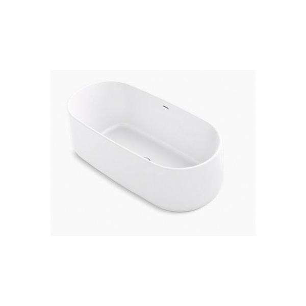Kohler® 8336-0 8336 Ceric™ Bathtub, Oval Shape, 65 in L x 31-1/8 in W, Center Drain, White